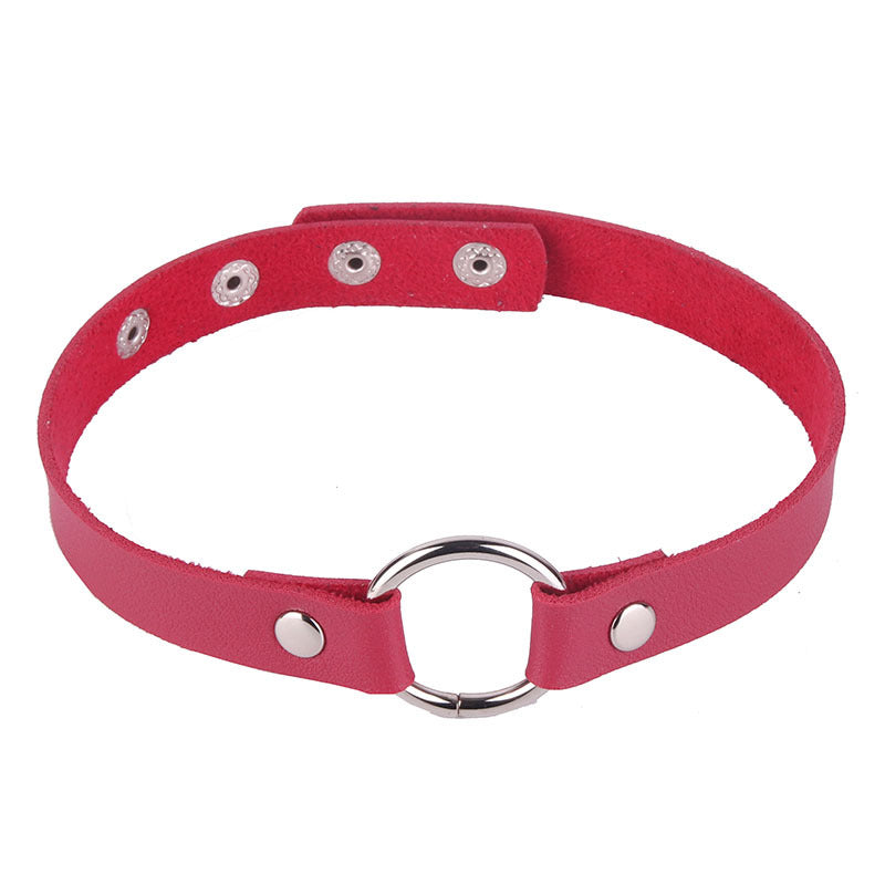 Retro Short Snap Fastener Neckband Leather Adjustable Winding Can Be Collar