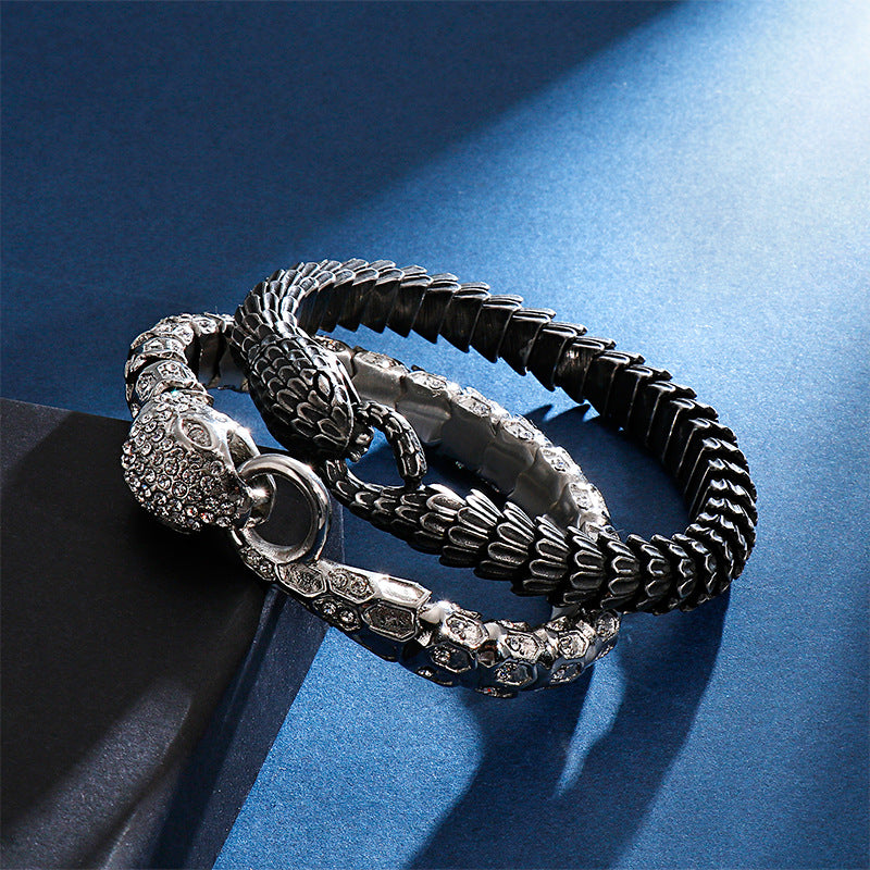 Men's Stainless Steel Snake Fashion Trend Creative Personality Bracelet