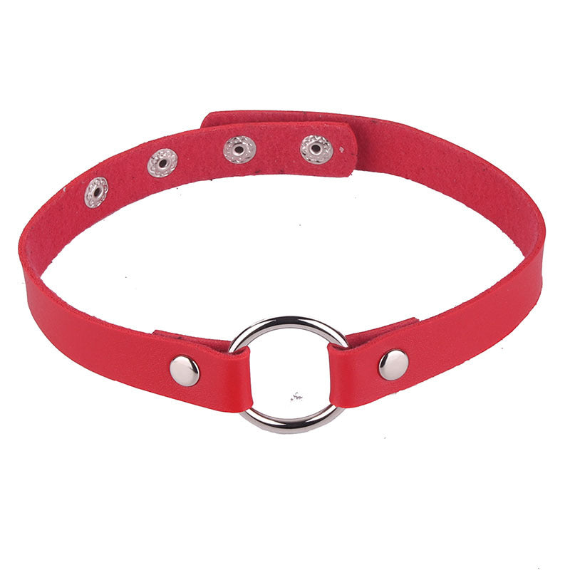Retro Short Snap Fastener Neckband Leather Adjustable Winding Can Be Collar