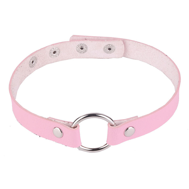 Retro Short Snap Fastener Neckband Leather Adjustable Winding Can Be Collar