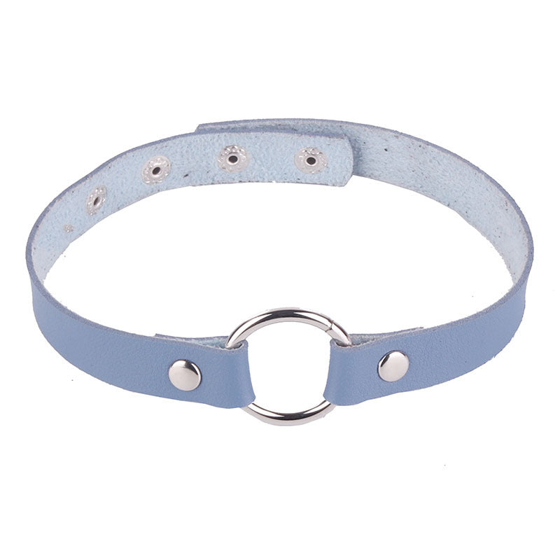 Retro Short Snap Fastener Neckband Leather Adjustable Winding Can Be Collar