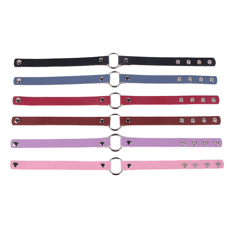 Retro Short Snap Fastener Neckband Leather Adjustable Winding Can Be Collar