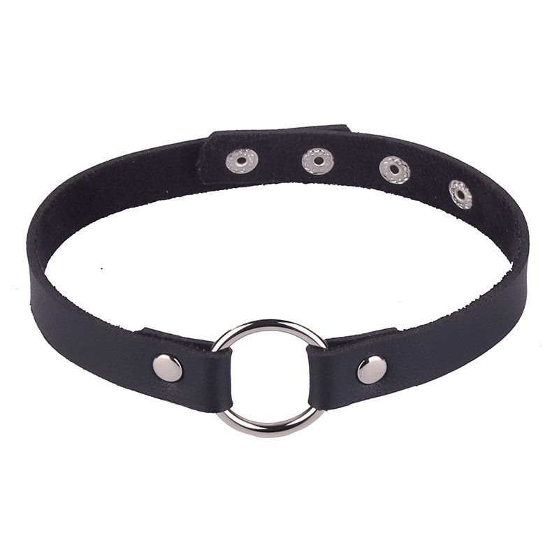 Retro Short Snap Fastener Neckband Leather Adjustable Winding Can Be Collar