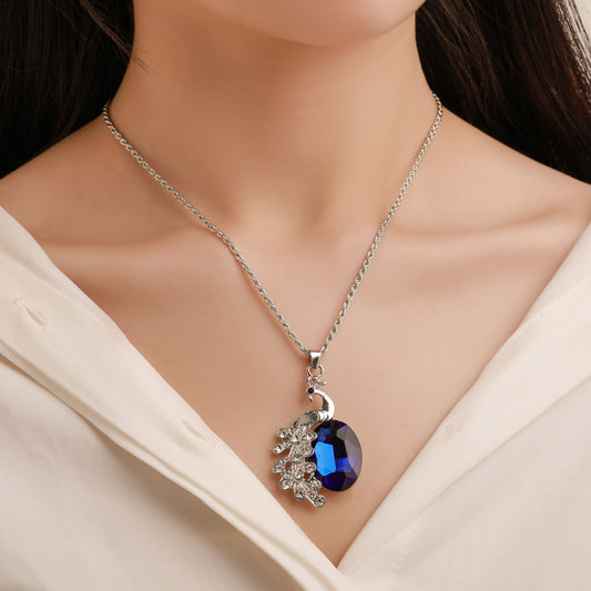 Fashion Personality Peacock Diamond Gem Ladies Jewelry Set