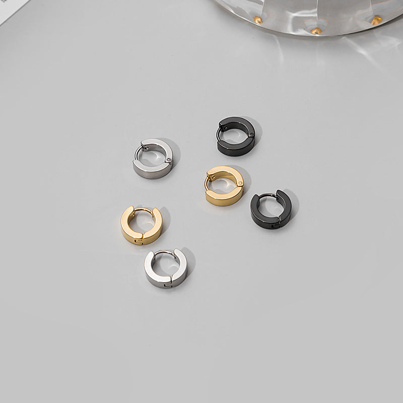 Women's & Men's Stainless Steel Round Ear Clip Fashion Earrings