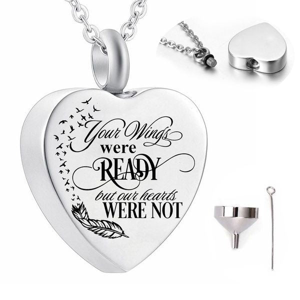 Heart-shaped Leaves English Engraved Letters Cremains Relatives Pet Pendants