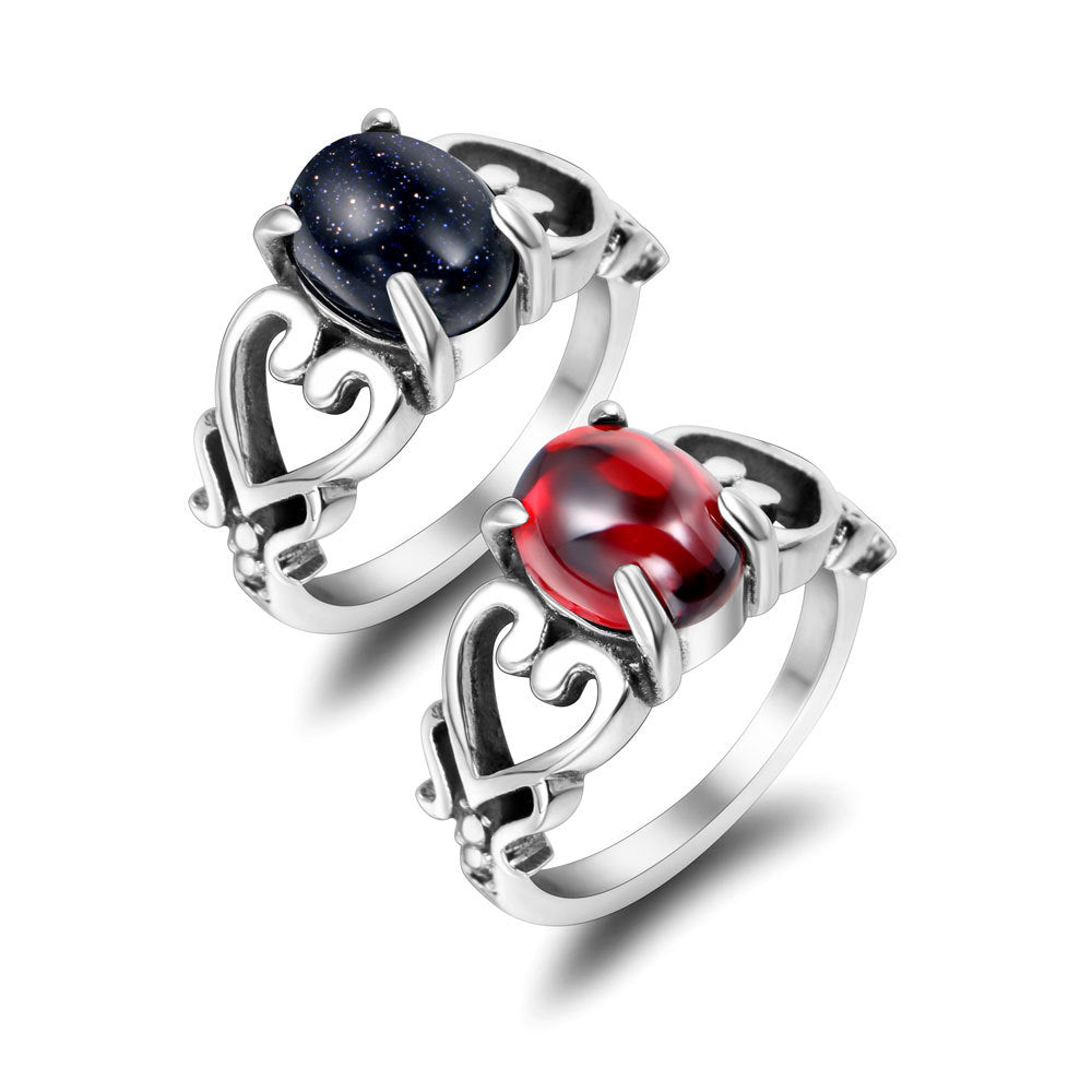 Love Gem Finger Personality Couple Titanium Ring