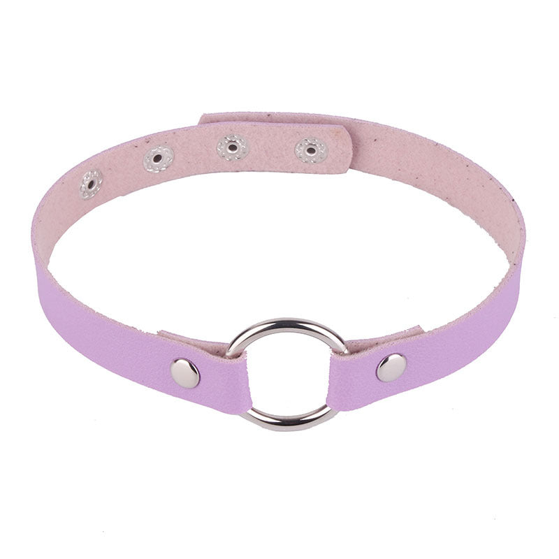 Retro Short Snap Fastener Neckband Leather Adjustable Winding Can Be Collar