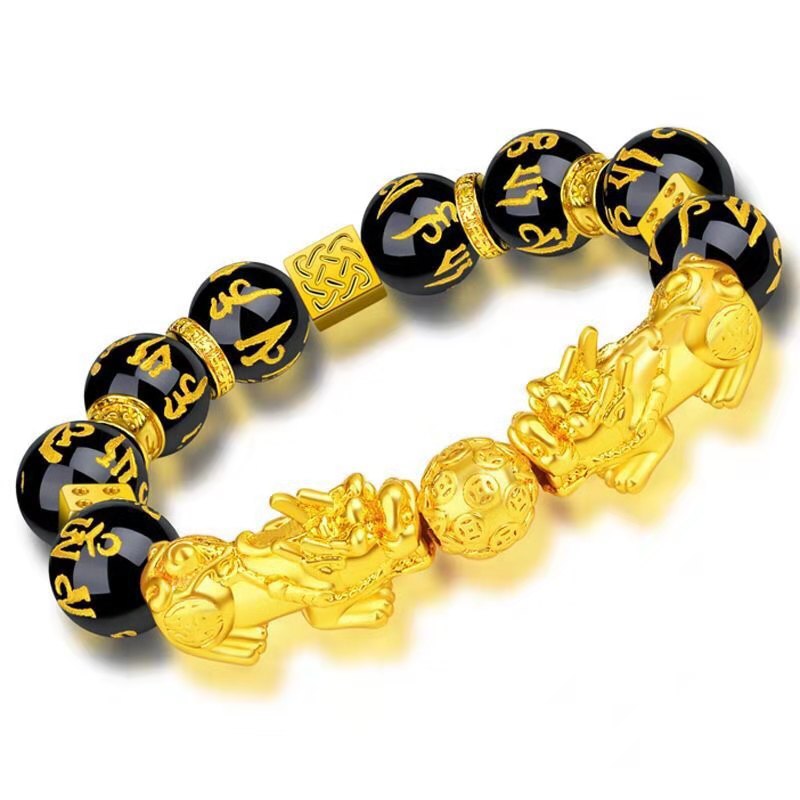 Women's & Men's Vietnam Placer Gold Pi Imitation Hard Bracelets