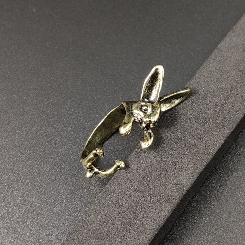 Retro Jade Hare Rabbit Personality Alloy Bracelets