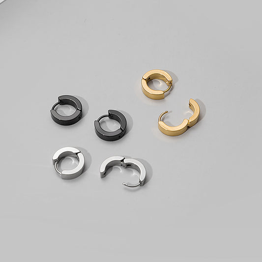 Women's & Men's Stainless Steel Round Ear Clip Fashion Earrings