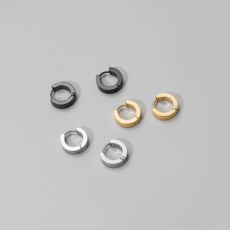Women's & Men's Stainless Steel Round Ear Clip Fashion Earrings