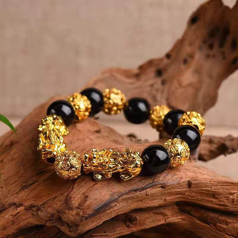 Women's & Men's Vietnam Placer Gold Pi Imitation Hard Bracelets