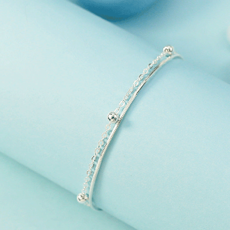Snake Bone Interval Round Beads Small Bracelets