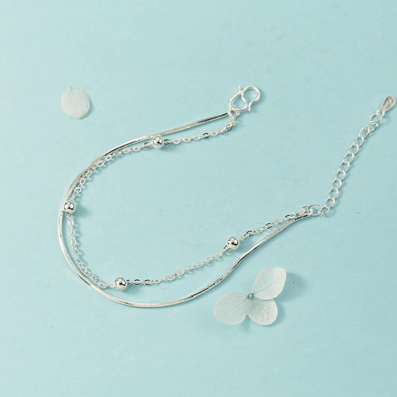 Snake Bone Interval Round Beads Small Bracelets