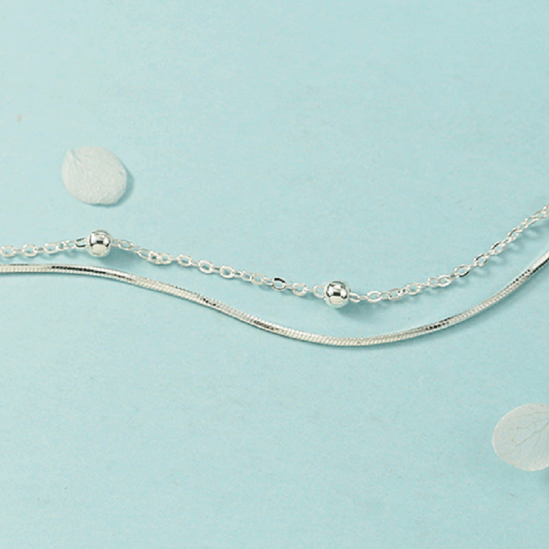 Snake Bone Interval Round Beads Small Bracelets