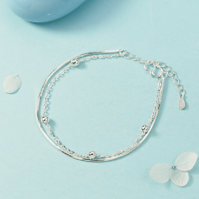 Snake Bone Interval Round Beads Small Bracelets