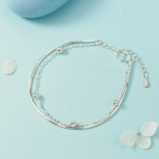 Snake Bone Interval Round Beads Small Bracelets