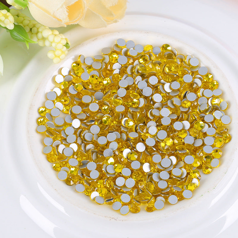 Crystal Glass Stone Rhinestone Round Manicure Jewelry Accessories