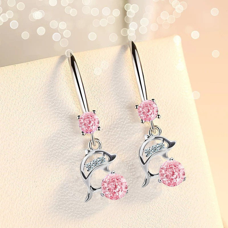 Women's Temperamental Sier Long Swan Ear Hooks Korean Style Gifts Rings