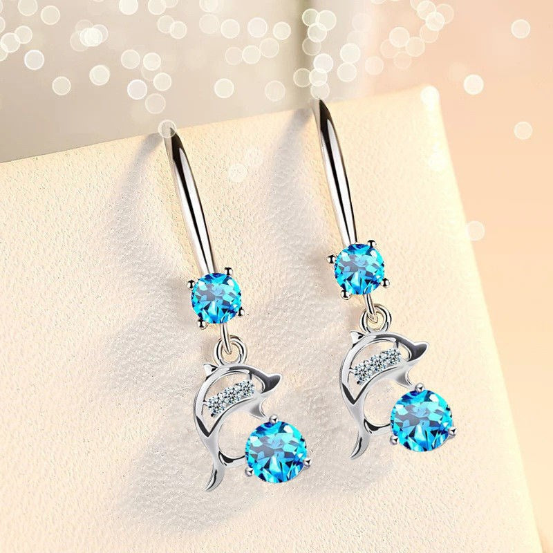 Women's Temperamental Sier Long Swan Ear Hooks Korean Style Gifts Rings