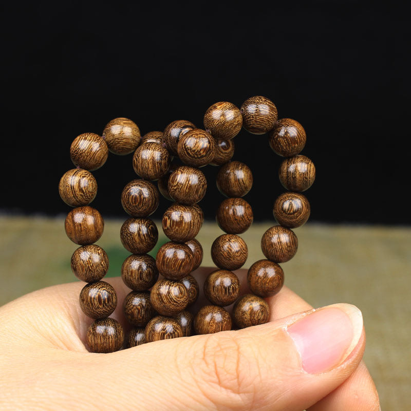Women's & Men's Gold Sandalwood Solid Wood Beads Gift Bracelets