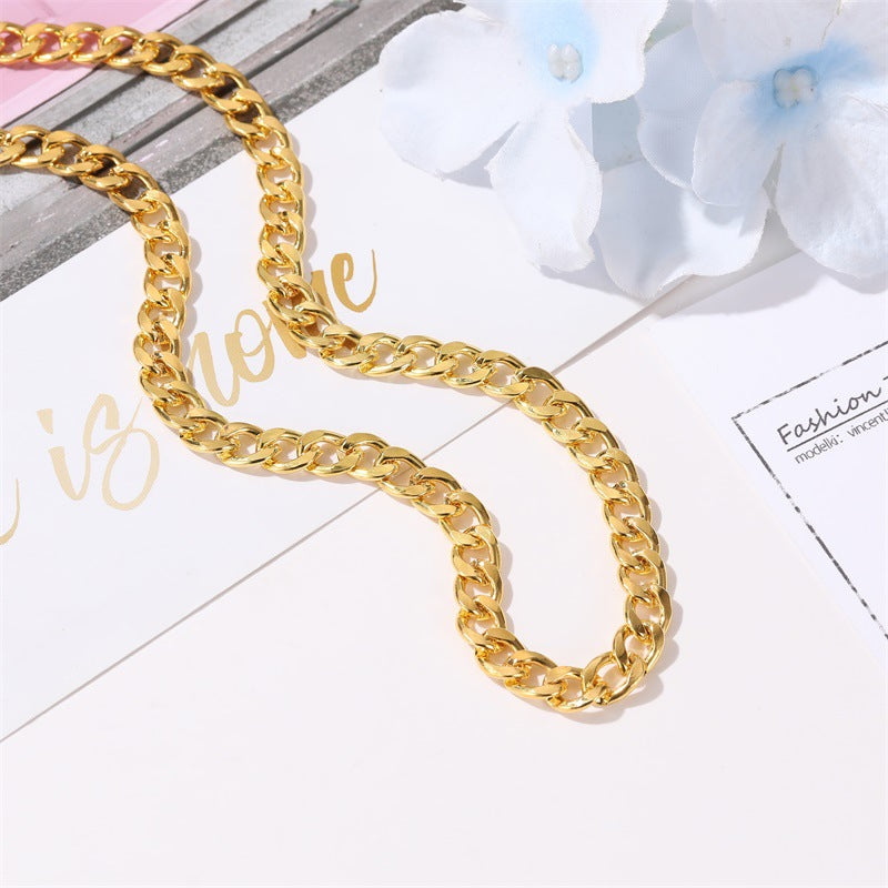 Women's & Men's Hip Hop Style Fashion Simple Thick Chain Clavicle Trendy Necklaces