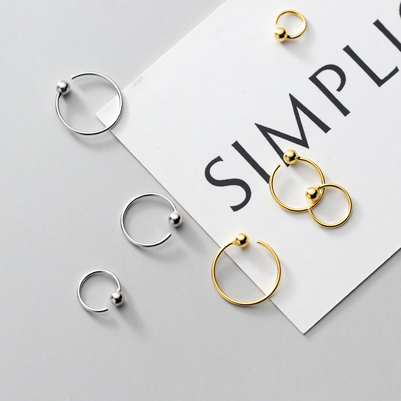 Women's Round Beads Beans Mini Simple Light Earrings