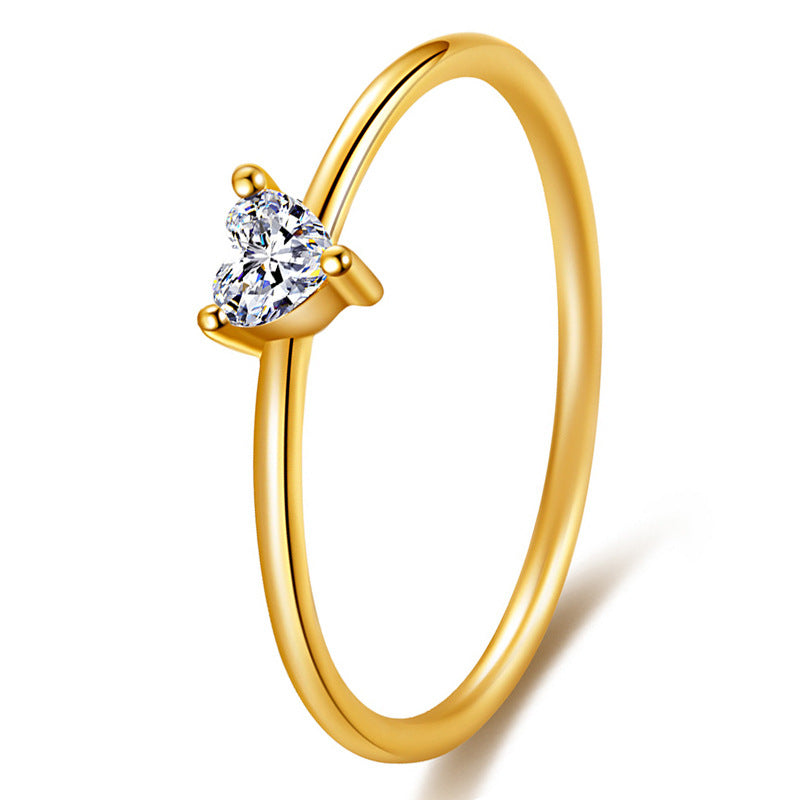 Diamond Gold-plated Fine Decoration Little Finger Rings