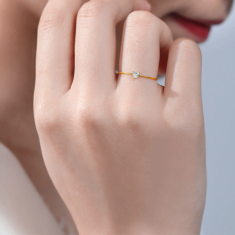 Diamond Gold-plated Fine Decoration Little Finger Rings