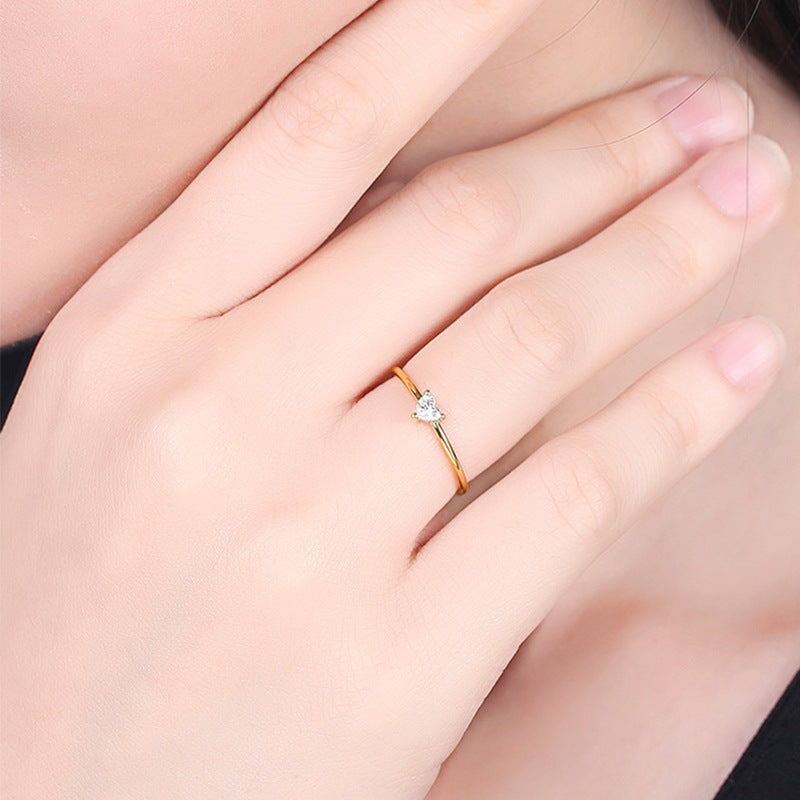 Diamond Gold-plated Fine Decoration Little Finger Rings