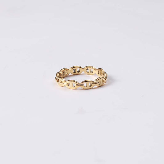 Women's Simple Fashion Metal Chain Gold-plated Titanium Rings