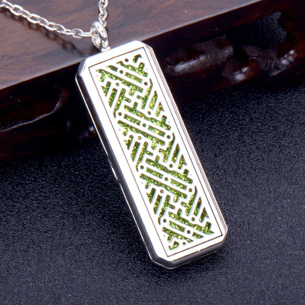 Stainless Steel Rectangular Essential Oil Open Long Necklaces