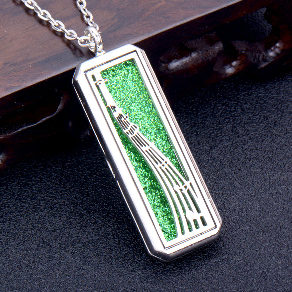 Stainless Steel Rectangular Essential Oil Open Long Necklaces