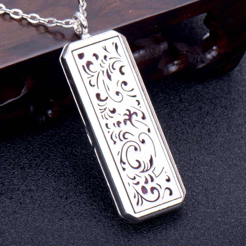Stainless Steel Rectangular Essential Oil Open Long Necklaces