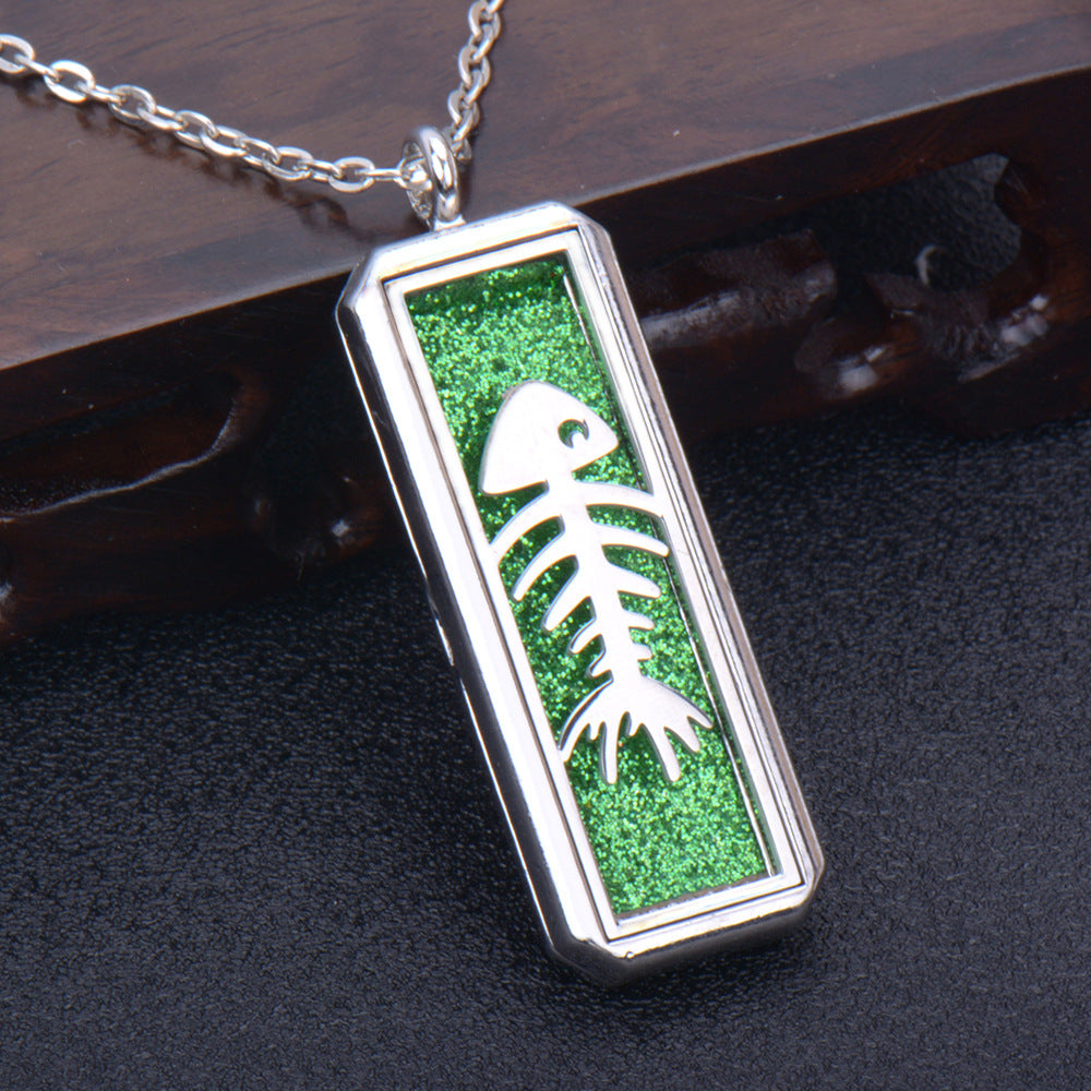 Stainless Steel Rectangular Essential Oil Open Long Necklaces
