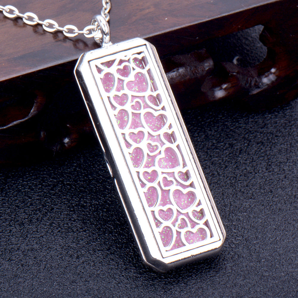 Stainless Steel Rectangular Essential Oil Open Long Necklaces