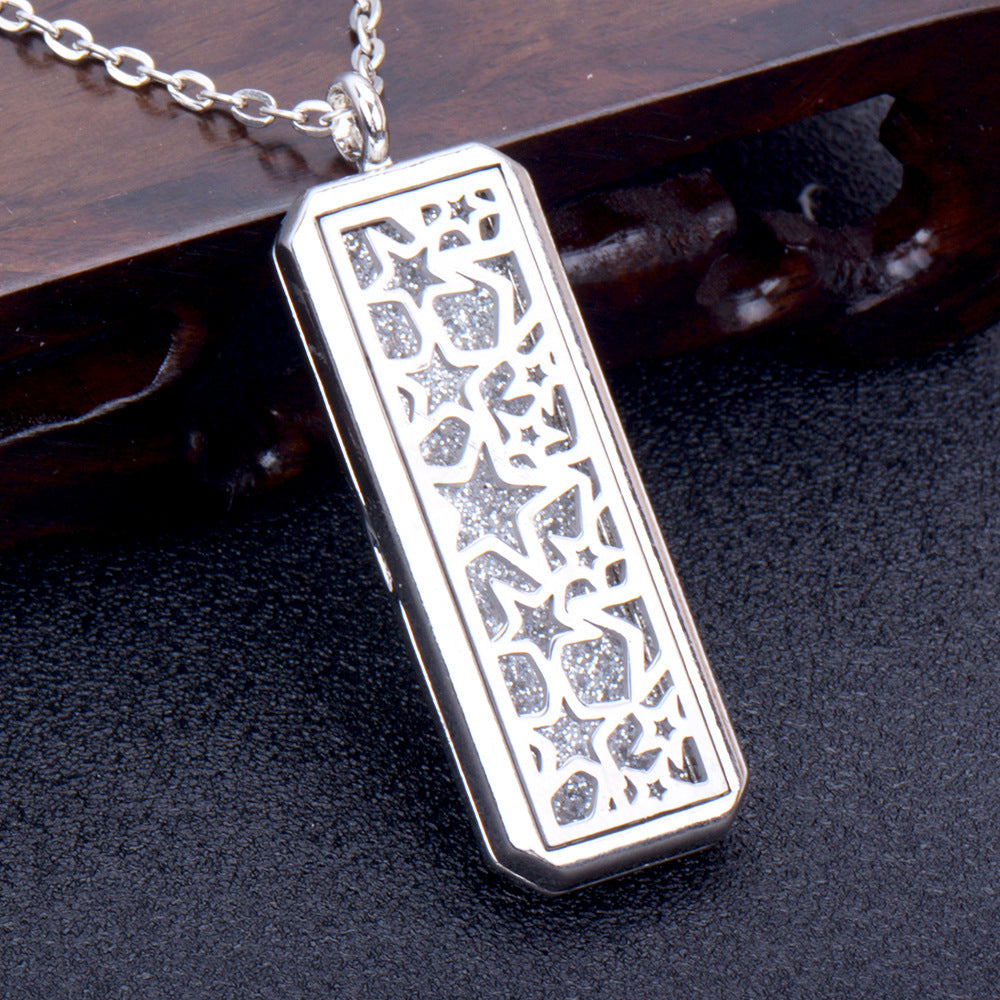 Stainless Steel Rectangular Essential Oil Open Long Necklaces