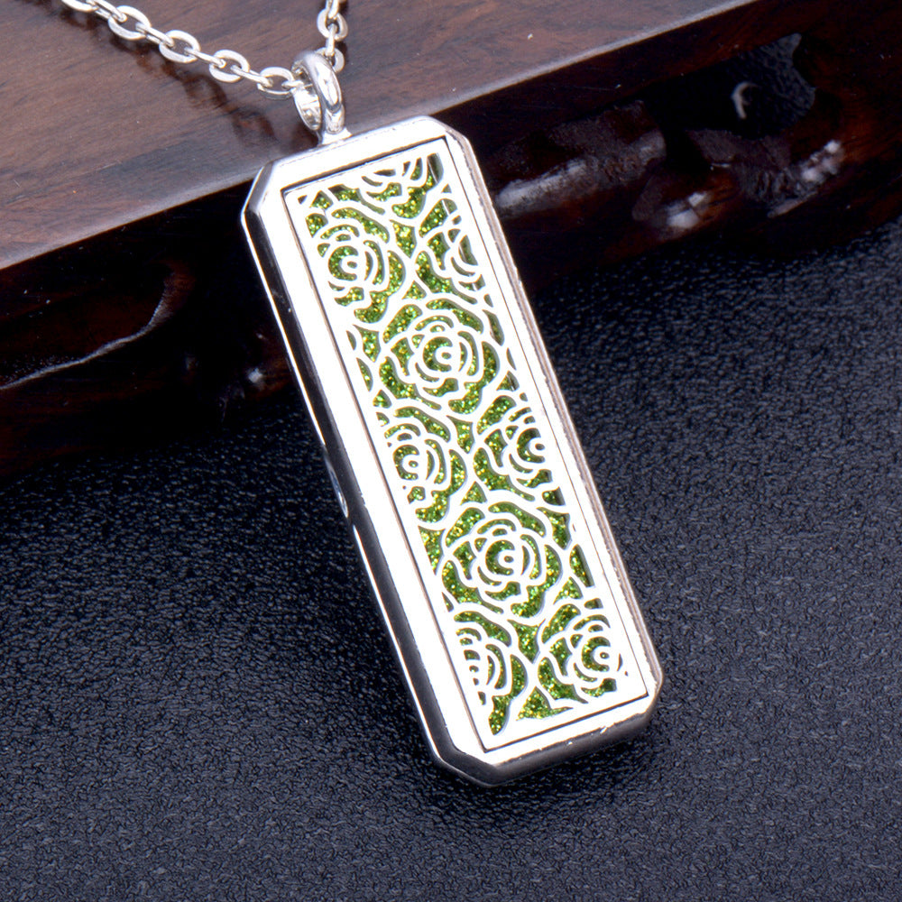 Stainless Steel Rectangular Essential Oil Open Long Necklaces