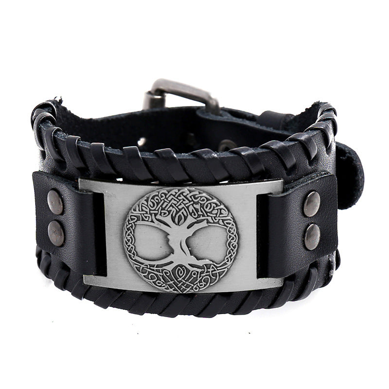 Men's Totem Lucky Tree Cattle Leather Vintage Bracelets
