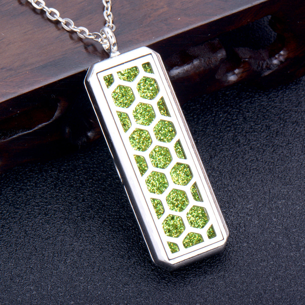 Stainless Steel Rectangular Essential Oil Open Long Necklaces