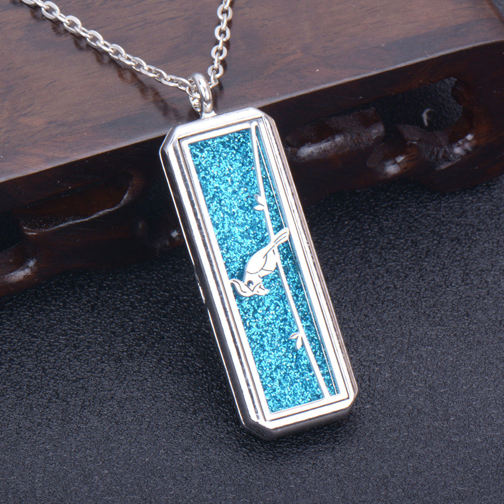 Stainless Steel Rectangular Essential Oil Open Long Necklaces