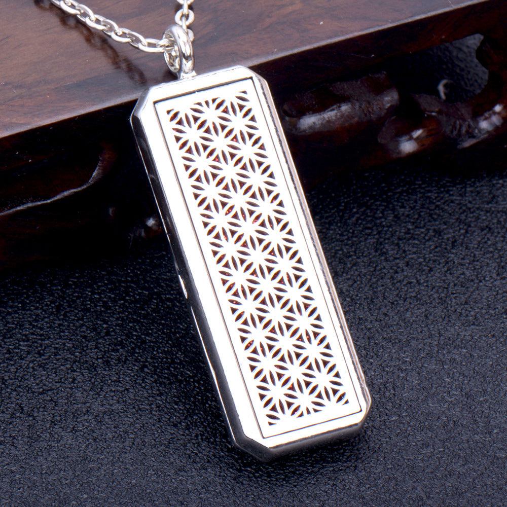 Stainless Steel Rectangular Essential Oil Open Long Necklaces