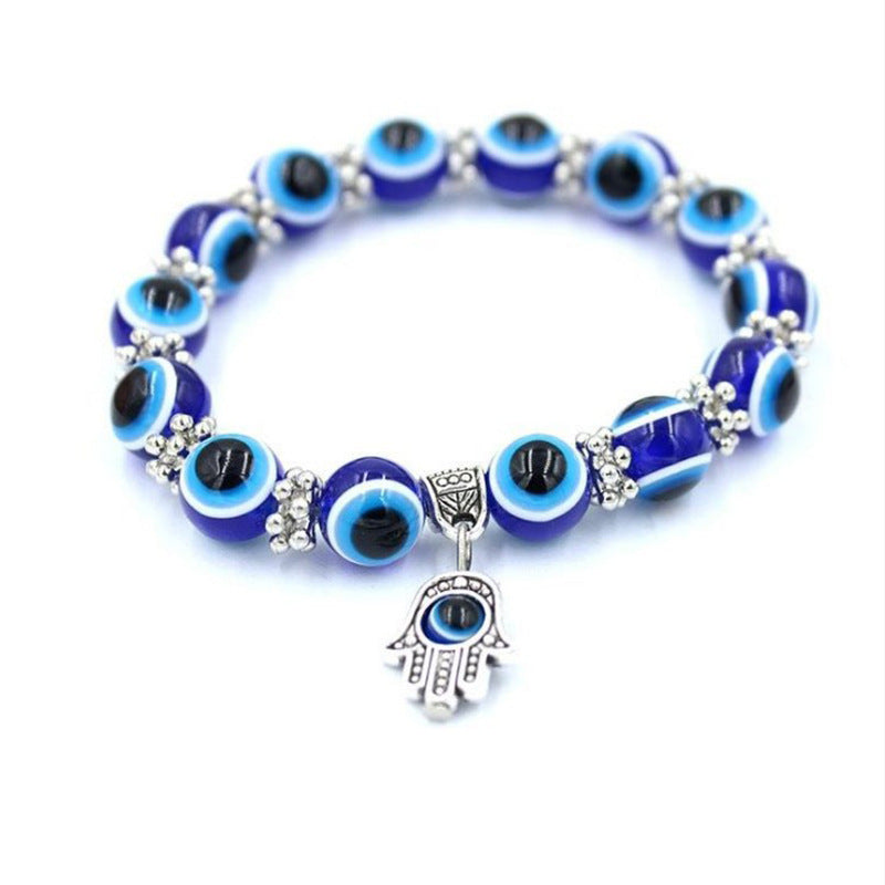 Vintage Blue Eyes Beads Hand Of Bracelets