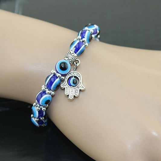 Vintage Blue Eyes Beads Hand Of Bracelets