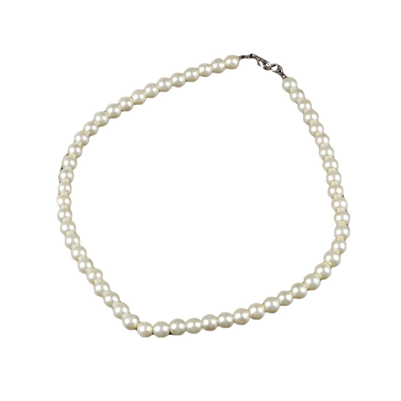 Women's Short Model In White Color Glass Pearl Faux Clothing Collar