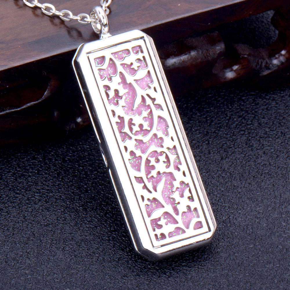 Stainless Steel Rectangular Essential Oil Open Long Necklaces