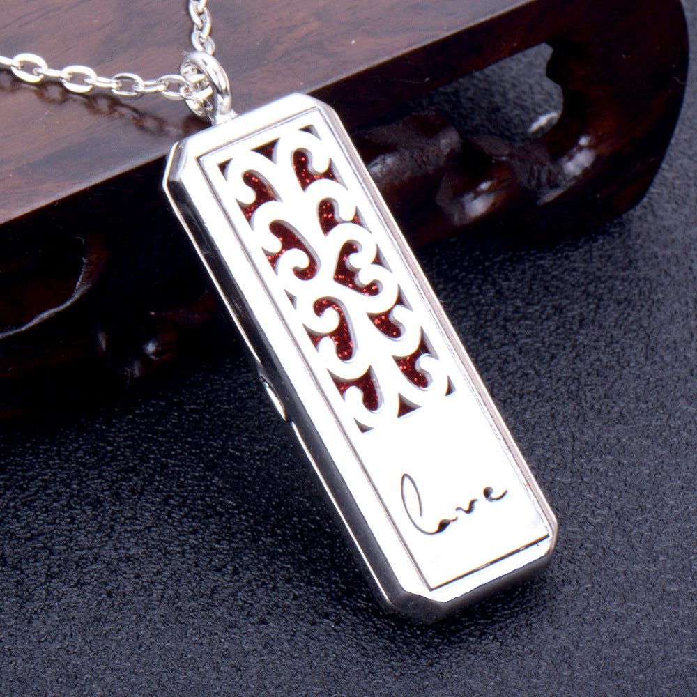 Stainless Steel Rectangular Essential Oil Open Long Necklaces