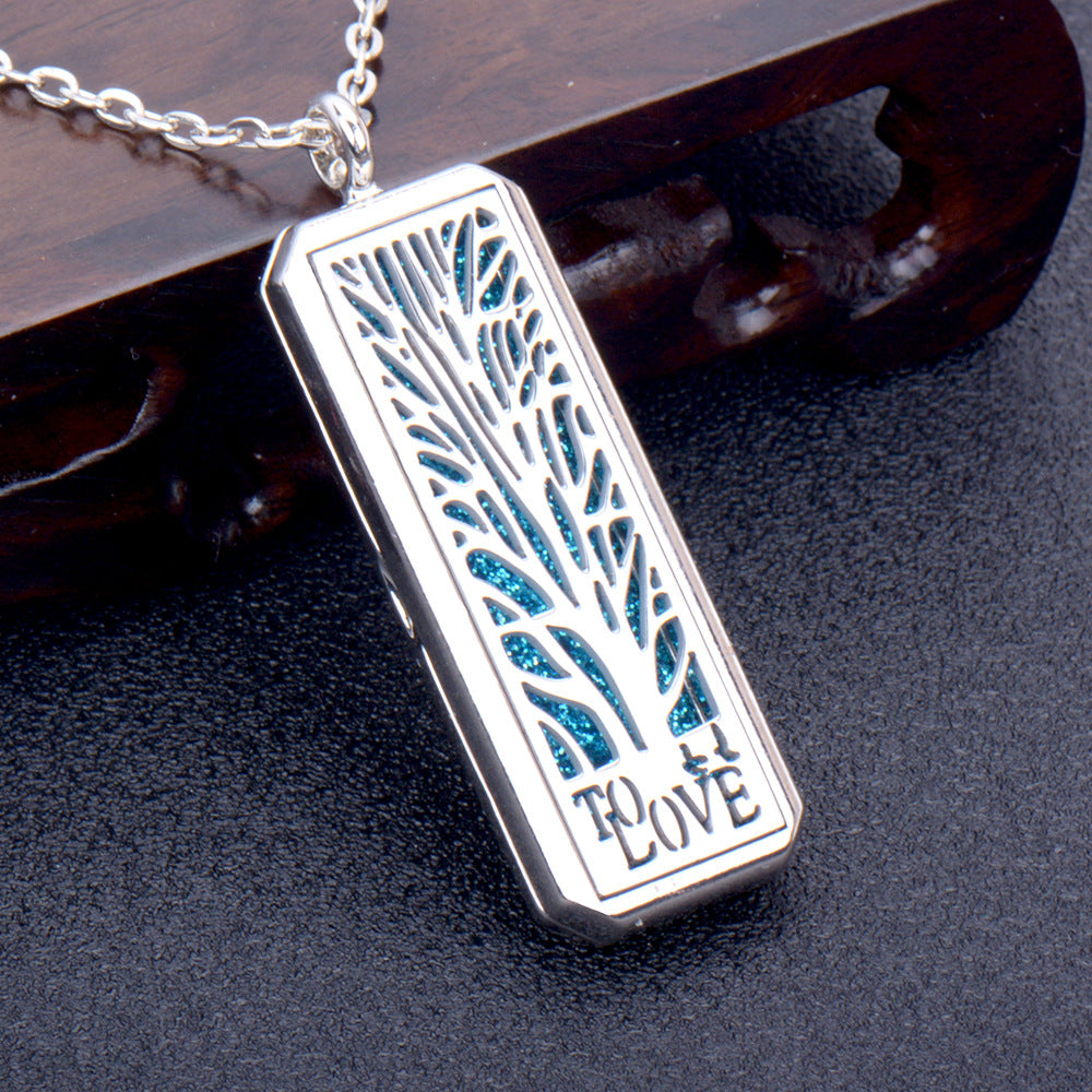 Stainless Steel Rectangular Essential Oil Open Long Necklaces