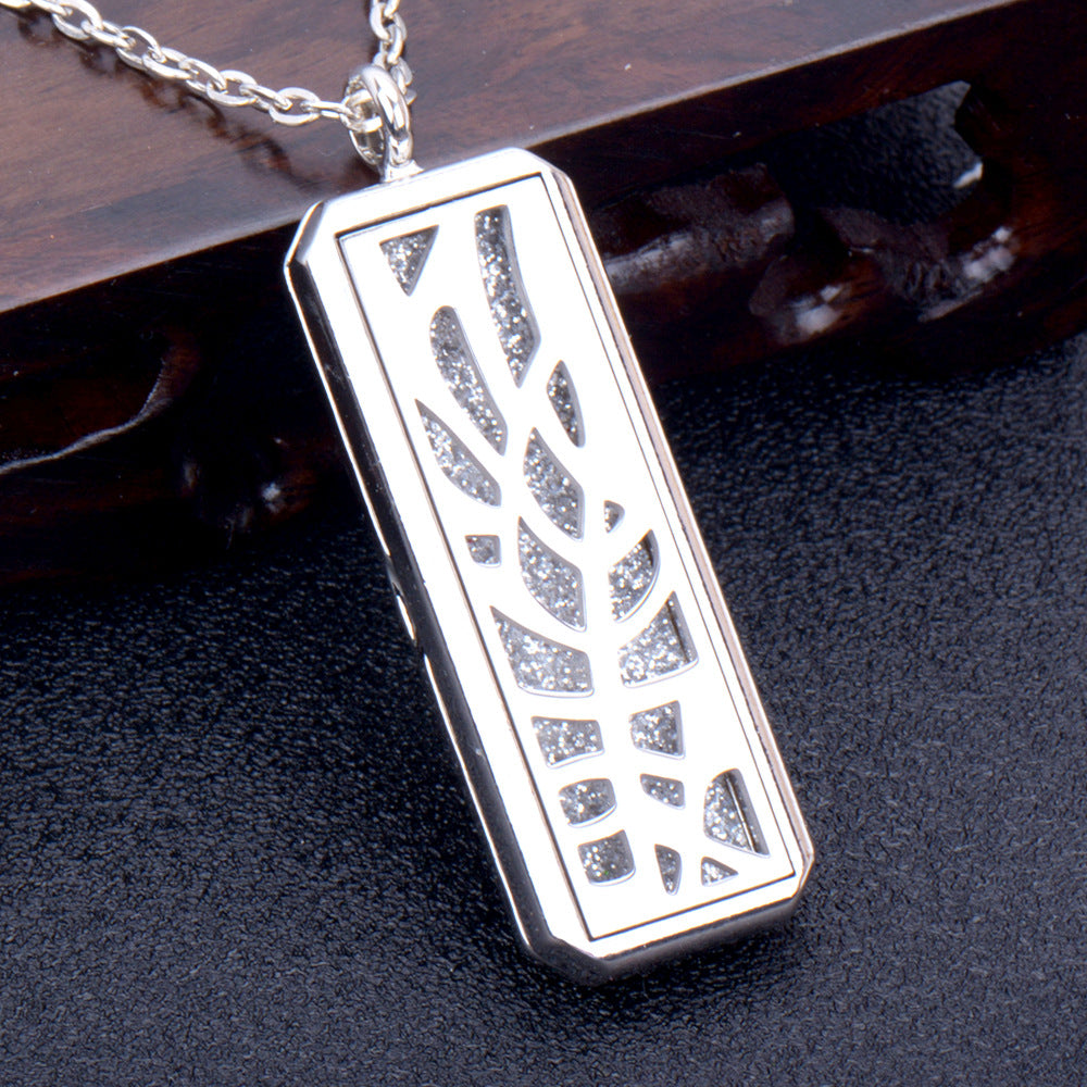 Stainless Steel Rectangular Essential Oil Open Long Necklaces